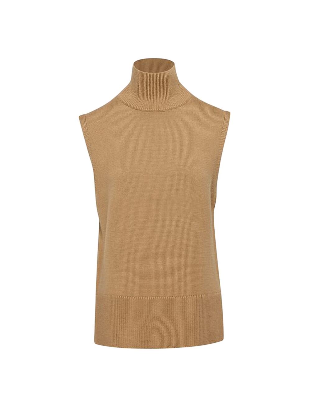 Babaton Cozy Constant Camel Successor Sweater Vest Size S